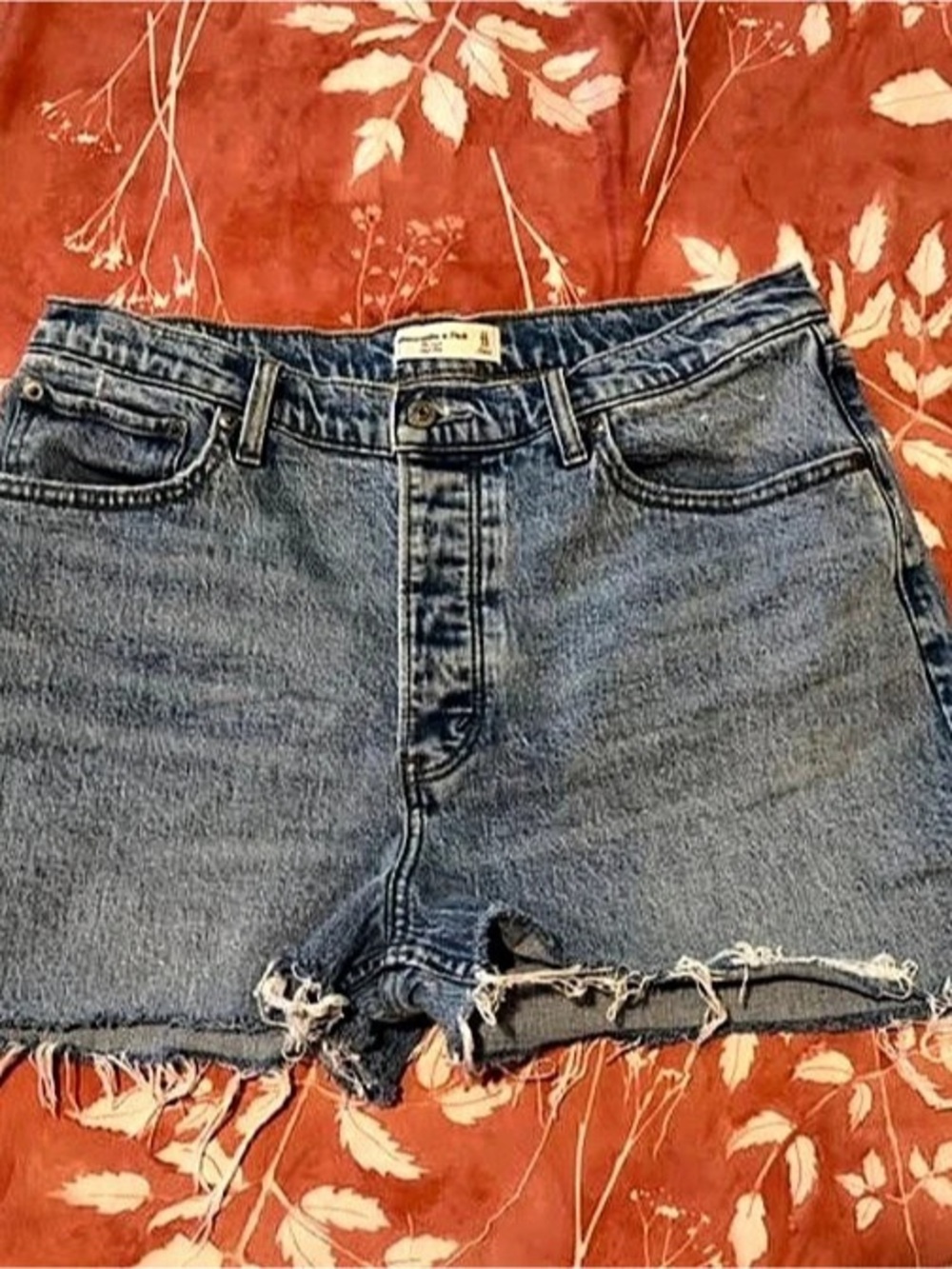 Abercrombie & Fitch The Dad High Rise Short Blue